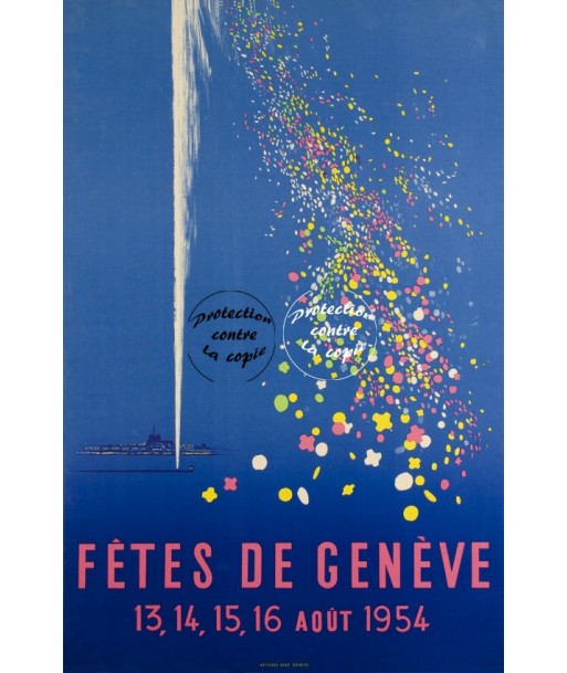 FÊTES GENèVE FêTES 1954 Rvsu-POSTER/REPRODUCTION d1 AFFICHE VINTAGE l'évolution des habitudes 