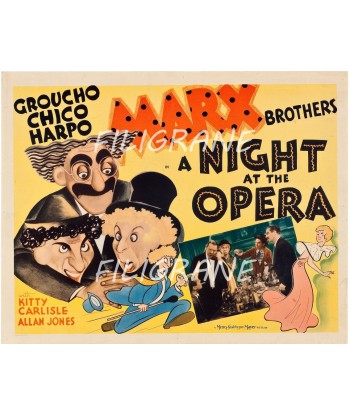 NIGHT at the OPERA FILM Rkmt-POSTER/REPRODUCTION d1 AFFICHE VINTAGE pas chere