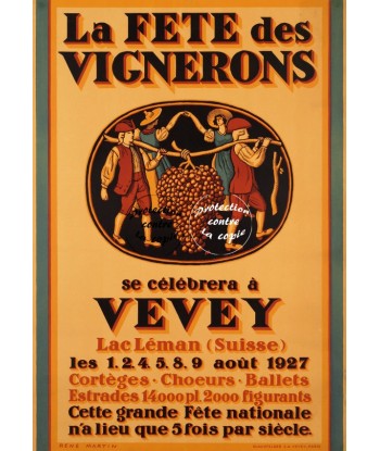 FÊTES VEVEY VIGNERONS 1927 Rfzb-POSTER/REPRODUCTION d1 AFFICHE VINTAGE meilleur choix