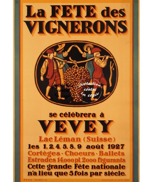 FÊTES VEVEY VIGNERONS 1927 Rfzb-POSTER/REPRODUCTION d1 AFFICHE VINTAGE meilleur choix