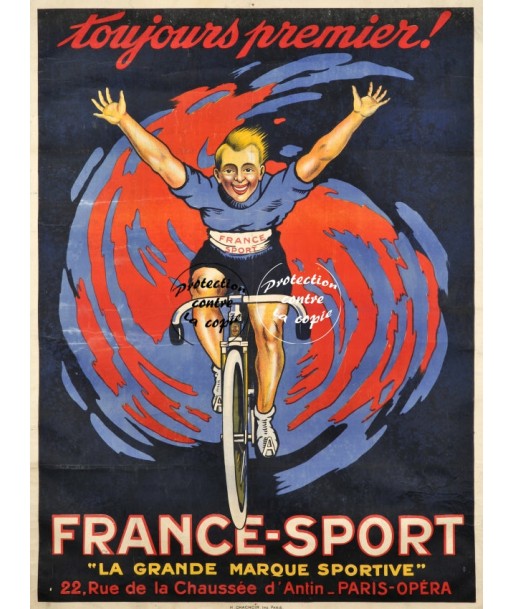 FRANCE SPORT VéLO/CYCLES Rfbgu-POSTER/REPRODUCTION d1 AFFICHE VINTAGE vous aussi creer 