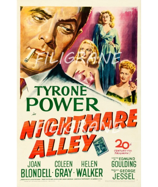 NIGHTMARE ALLEY FILM Rppw-POSTER/REPRODUCTION d1 AFFICHE VINTAGE de technologie