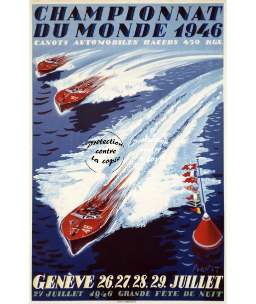 SPORT GENèVE CANOTS 1946 Rfnkx-POSTER/REPRODUCTION d1 AFFICHE VINTAGE Economisez 