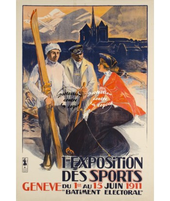 GENèVE EXPO SPORTS 1911 Rftxv-POSTER/REPRODUCTION d1 AFFICHE VINTAGE des créatures d'habitude