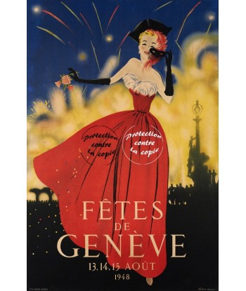 GENèVE FÊTES 1948 Rfasl-POSTER/REPRODUCTION d1 AFFICHE VINTAGE Economisez 