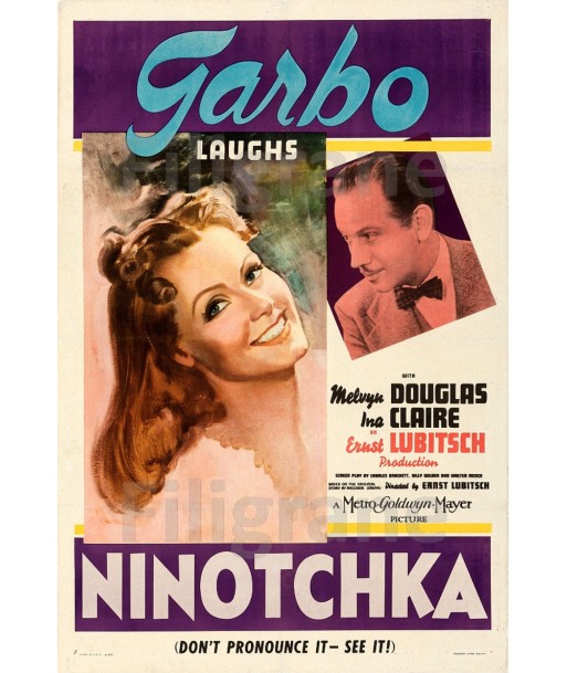 NINOTCHKA FILM Rqke-POSTER/REPRODUCTION d1 AFFICHE VINTAGE livraison gratuite