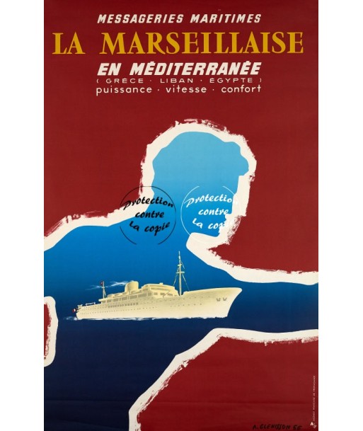 LA MARSEILLAISE PAQUEBOT Rftkw-POSTER/REPRODUCTION d1 AFFICHE VINTAGE 50-70% off 