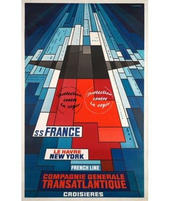 LE FRANCE PAQUEBOT Rdwq-POSTER/REPRODUCTION d1 AFFICHE VINTAGE s'inspire de l'anatomie humaine