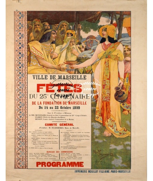 MARSEILLE FêTES 1899 Rail-POSTER/REPRODUCTION d1 AFFICHE VINTAGE Comment ça marche