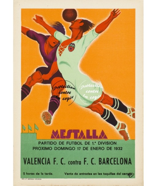 MESTALLA FOOT 1932 Raoo-POSTER/REPRODUCTION d1 AFFICHE VINTAGE soldes