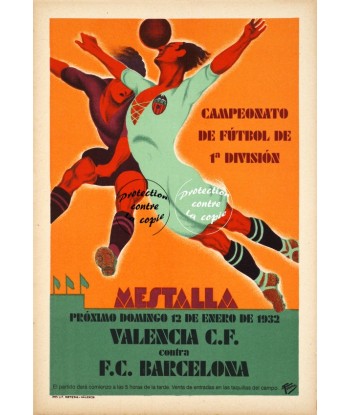 MESTALLA FOOT 1932 Rftu-POSTER/REPRODUCTION d1 AFFICHE VINTAGE hantent personnes