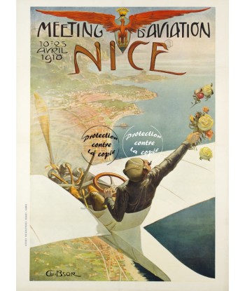 NICE MEETING AVION 1910 Rfeji-POSTER/REPRODUCTION d1 AFFICHE VINTAGE Livraison rapide