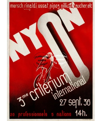 NYON COURSE VéLO 1936 Rfxhu-POSTER/REPRODUCTION d1 AFFICHE VINTAGE le concept de la Pate a emporter 