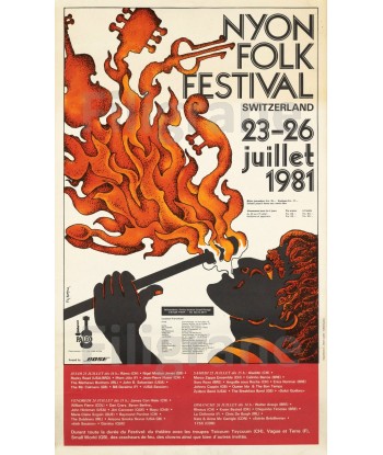 NYON FOLK FESTIVAL 1981 Ryxr-POSTER/REPRODUCTION d1 AFFICHE VINTAGE En savoir plus