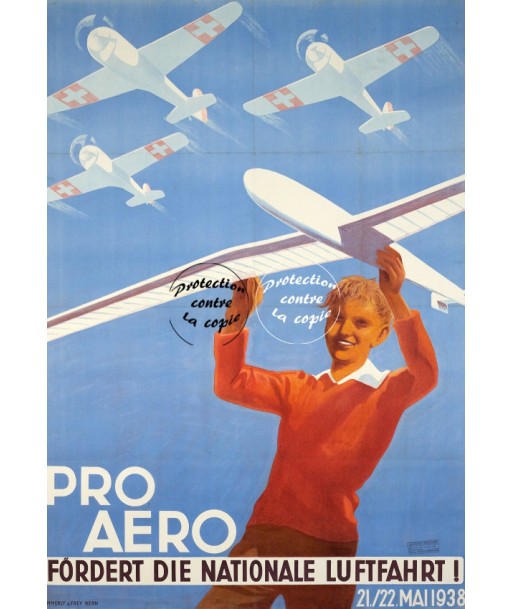 PRO AERO AVION 1938 Ruby-POSTER/REPRODUCTION d1 AFFICHE VINTAGE la livraison gratuite