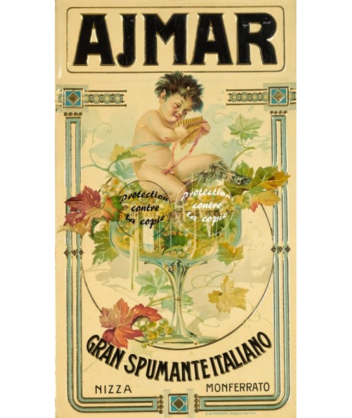 PUB AJMAR SPUMANTE ITALIANO Rfznq-POSTER/REPRODUCTION d1 AFFICHE VINTAGE Les magasins à Paris