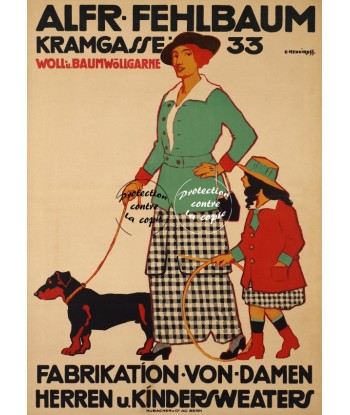 PUB ALFR FEHLBAUM MODE Rfhfw-POSTER/REPRODUCTION d1 AFFICHE VINTAGE 2 - 3 jours ouvrés.